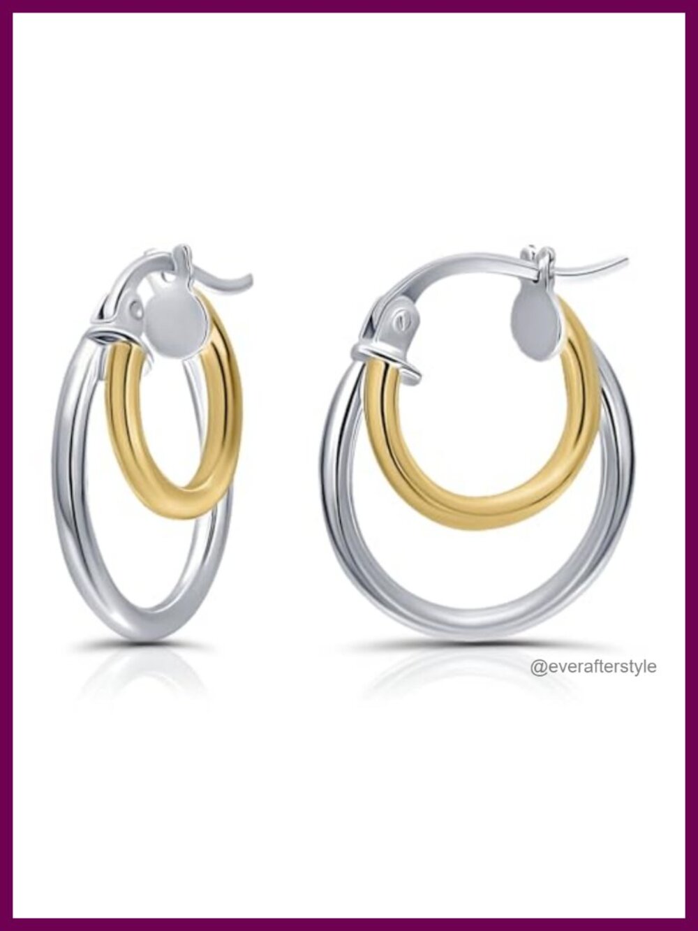 Sterling Silver Double Hoop Earrings Hypoallergenic Layered Hoops